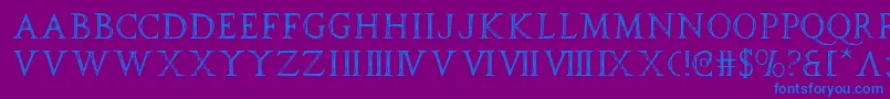 Fonte spqr – fontes azuis em um fundo violeta