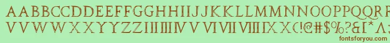 Fonte spqr – fontes marrons em um fundo verde