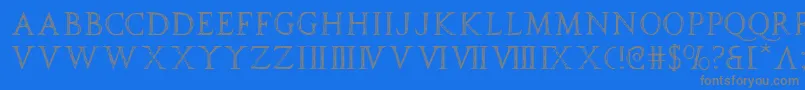 フォントspqr – 青い背景に灰色の文字