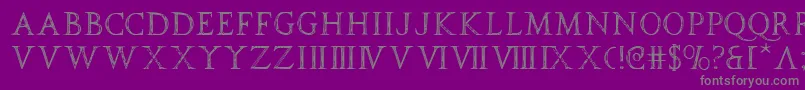 フォントspqr – 紫の背景に灰色の文字