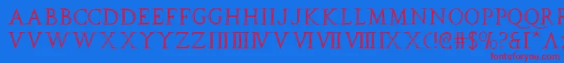 フォントspqr – 赤い文字の青い背景