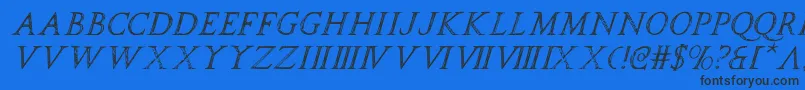 フォントspqri – 黒い文字の青い背景