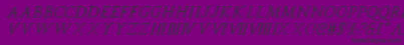 spqri-Schriftart – Schwarze Schriften auf violettem Hintergrund