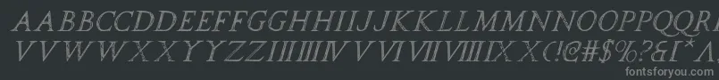 フォントspqri – 黒い背景に灰色の文字