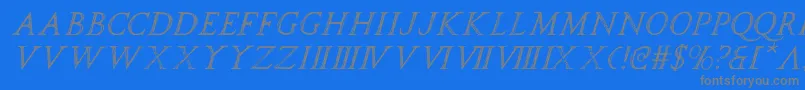 spqri-Schriftart – Graue Schriften auf blauem Hintergrund