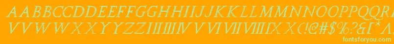 spqri Font – Green Fonts on Orange Background