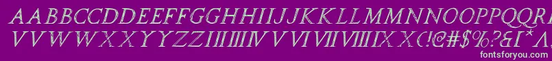 spqri Font – Green Fonts on Purple Background