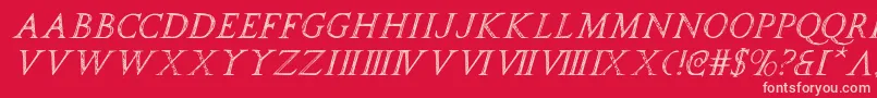 spqri Font – Pink Fonts on Red Background