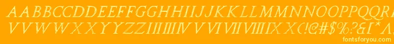 フォントspqri – オレンジの背景に黄色の文字