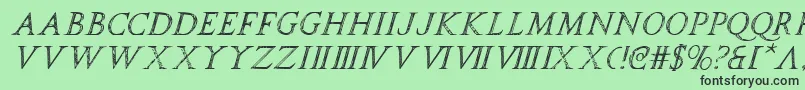 フォントspqri – 緑の背景に黒い文字