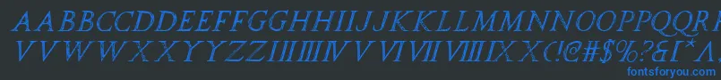 spqri Font – Blue Fonts on Black Background