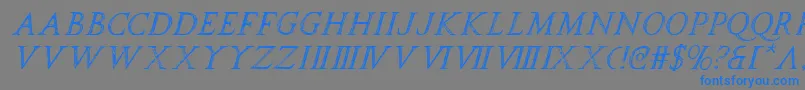 spqri Font – Blue Fonts on Gray Background