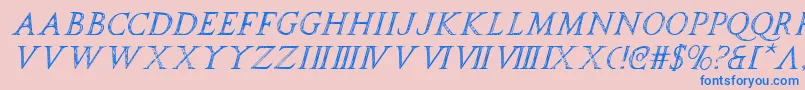 フォントspqri – ピンクの背景に青い文字