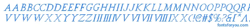 フォントspqri – 白い背景に青い文字