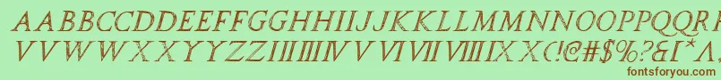 spqri Font – Brown Fonts on Green Background