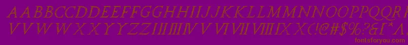 spqri Font – Brown Fonts on Purple Background