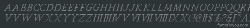 フォントspqri – 黒い背景に灰色の文字