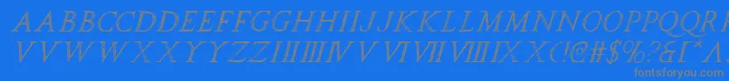 フォントspqri – 青い背景に灰色の文字