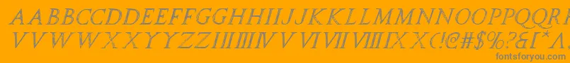 フォントspqri – オレンジの背景に灰色の文字