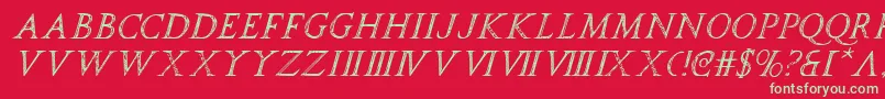 フォントspqri – 赤い背景に緑の文字