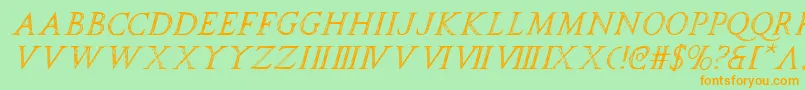 spqri Font – Orange Fonts on Green Background