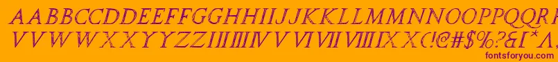 spqri Font – Purple Fonts on Orange Background