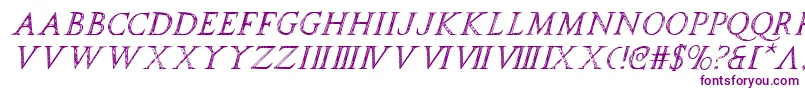 spqri-Schriftart – Violette Schriften auf weißem Hintergrund