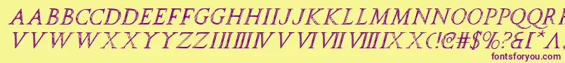 spqri Font – Purple Fonts on Yellow Background