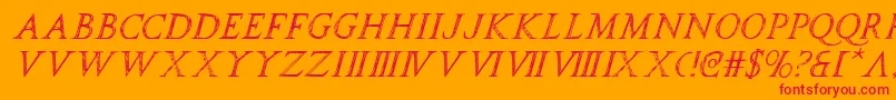 フォントspqri – オレンジの背景に赤い文字