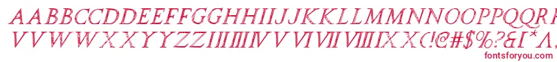 フォントspqri – 白い背景に赤い文字