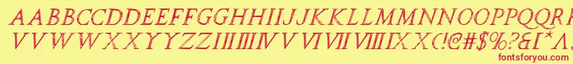 spqri Font – Red Fonts on Yellow Background