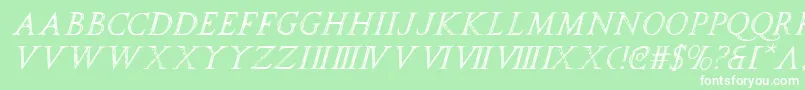 フォントspqri – 緑の背景に白い文字