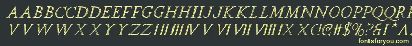 フォントspqri – 黒い背景に黄色の文字