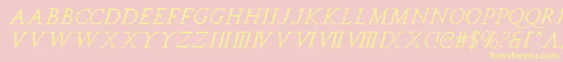 spqri Font – Yellow Fonts on Pink Background