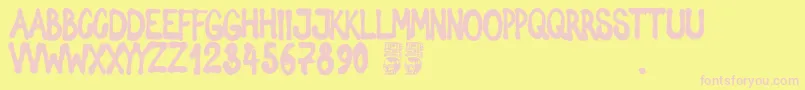 Fonte Spray Letters – fontes rosa em um fundo amarelo