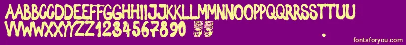 Czcionka Spray Letters – żółte czcionki na fioletowym tle