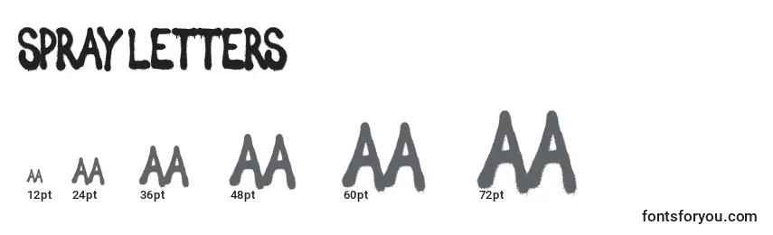 Größen der Schriftart Spray Letters