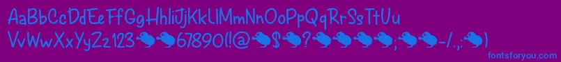 Spring Chicken DEMO Font – Blue Fonts on Purple Background