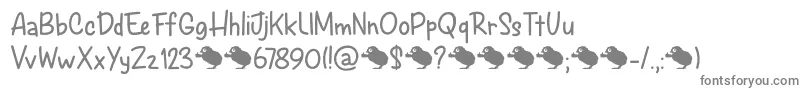 Spring Chicken DEMO-fontti – harmaat kirjasimet valkoisella taustalla