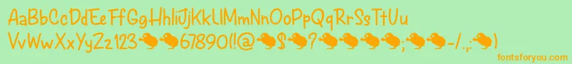 Spring Chicken DEMO Font – Orange Fonts on Green Background