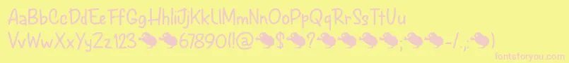 Spring Chicken DEMO Font – Pink Fonts on Yellow Background