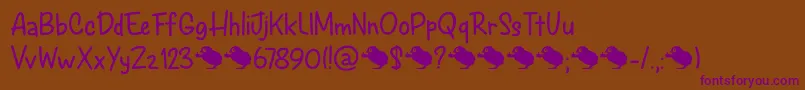 Spring Chicken DEMO Font – Purple Fonts on Brown Background