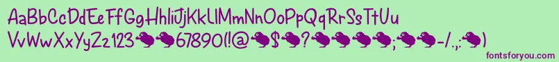 Spring Chicken DEMO Font – Purple Fonts on Green Background