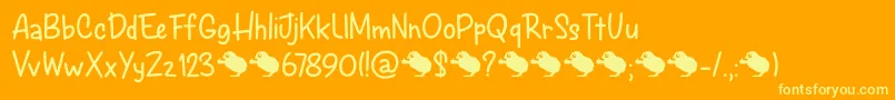 Spring Chicken DEMO Font – Yellow Fonts on Orange Background