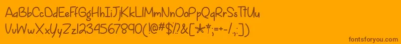 Spring is Coming  -Schriftart – Braune Schriften auf orangefarbenem Hintergrund