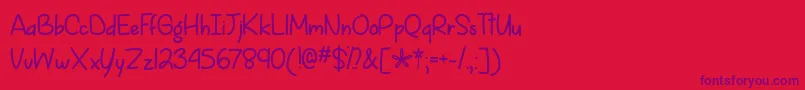Spring is Coming   Font – Purple Fonts on Red Background