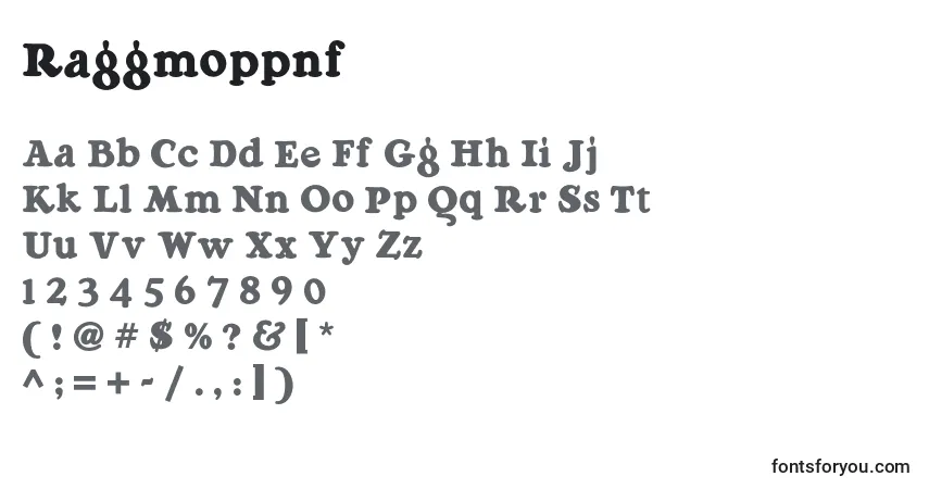 A fonte Raggmoppnf – alfabeto, números, caracteres especiais