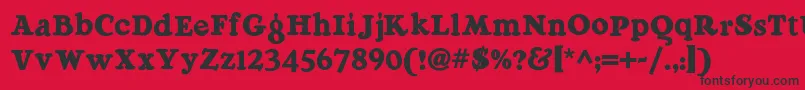 Raggmoppnf Font – Black Fonts on Red Background