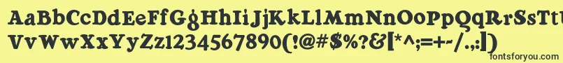 Raggmoppnf Font – Black Fonts on Yellow Background