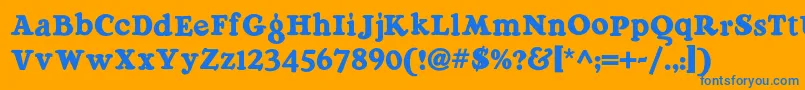 Raggmoppnf Font – Blue Fonts on Orange Background